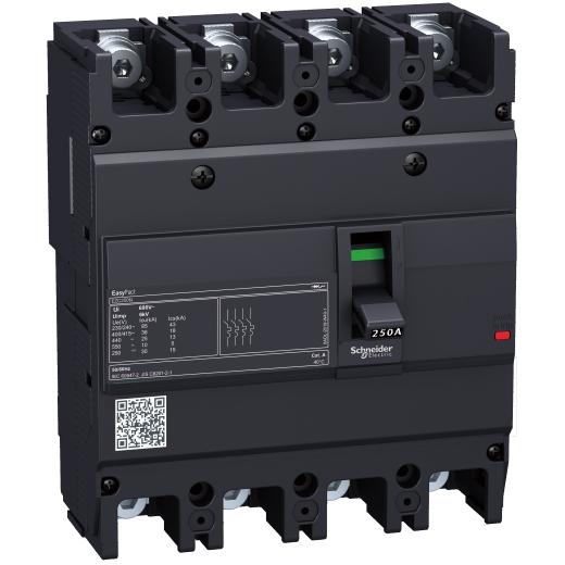 circuit breaker EasyPact EZC250N - TMD - 225 A - 4 poles 3d
