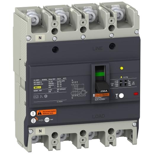 circuit breaker EasyPact EZCV250H - TMD - 100 A - 4 poles 4d
