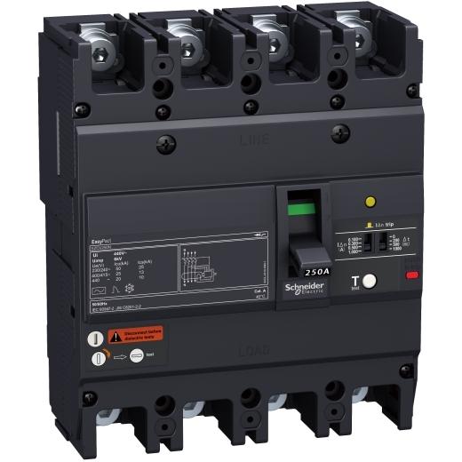 circuit breaker EasyPact EZCV250N - TMD - 80 A - 4 poles 4d