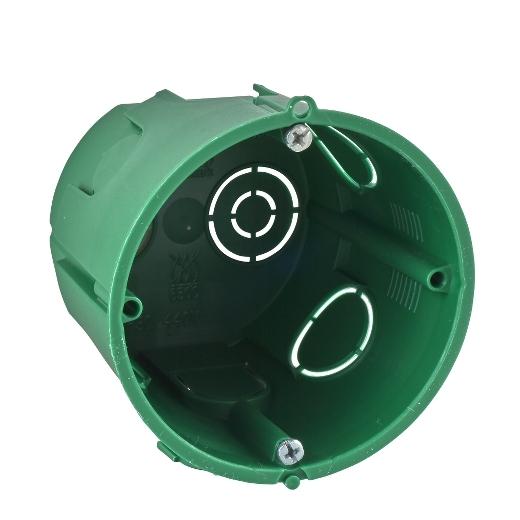 Multifix Modulo - apparatus box - 1module - 8 knock-out - green - Ø65x61mm