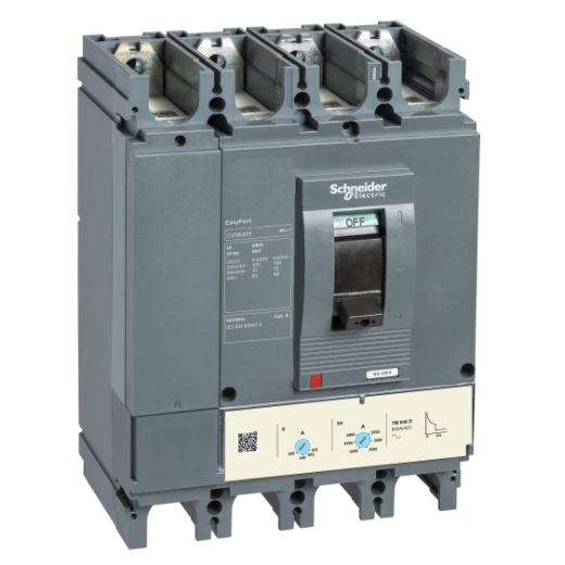 circuit breaker EasyPact CVS400N, 50 kA at 415 VAC, 400 A rating thermal magnetic TM-D trip unit, 4P 4d