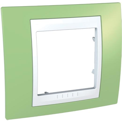 Unica Plus - cover frame - 1 gang - apple green/white