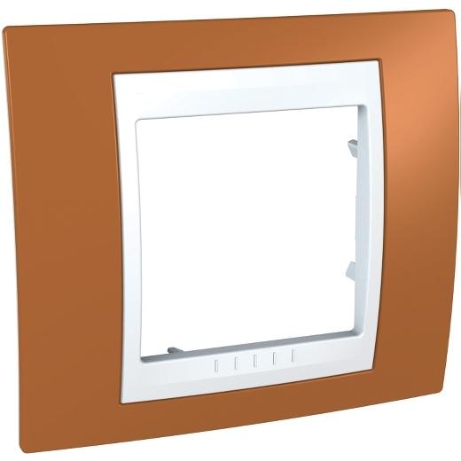 Unica Plus - cover frame - 1 gang - orange/white