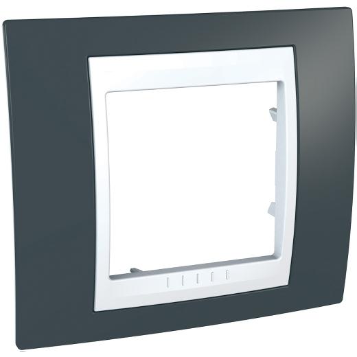 Unica Plus - cover frame - 1 gang - slate grey/white