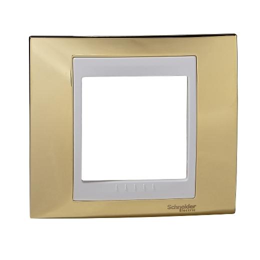 Unica Plus - cover frame - 1 gang - gold/white
