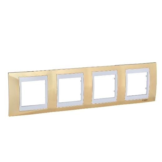Unica Plus - cover frame - 4 gangs, H71 - gold/white