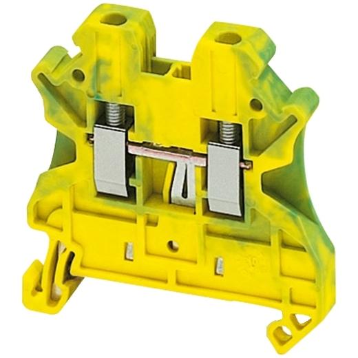 Borne à vis - pour conducteur de protection - 2 points - 2,5mm² - vert/jaune