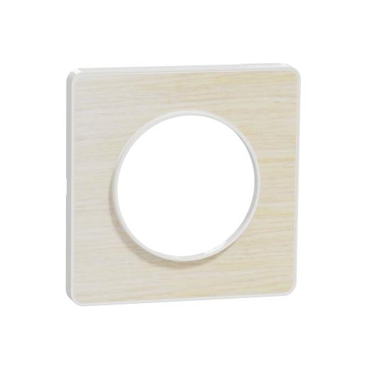 Odace Touch, plaque Bois nordique avec liseré Blanc 1 poste