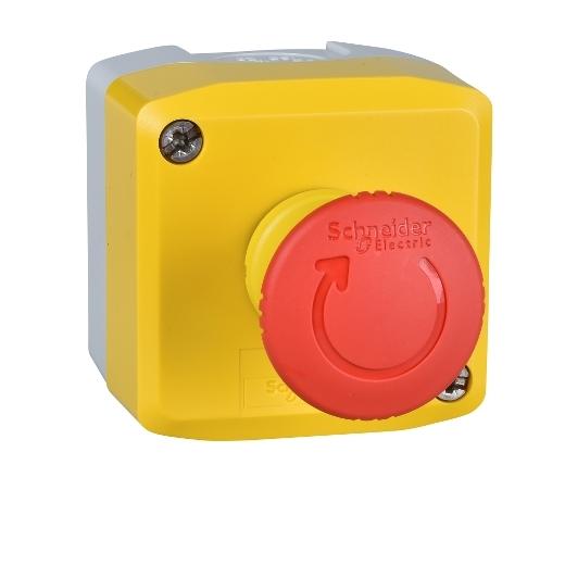 Harmony XAL - boite jaune arrêt urgence rouge - pousser tourner - 1O - Ø40