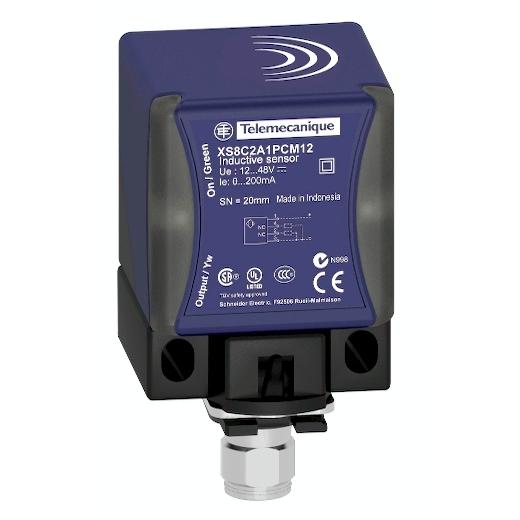 XS détecteur inductif plastique - 40x40x70mm noyable Sn20mm DC4-PNP NO+NC - M12