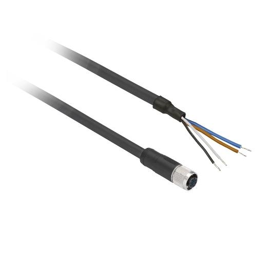 OsiSense XZ - connecteur pré-câblé - droit femelle - M12 - 4 broches - 10m
