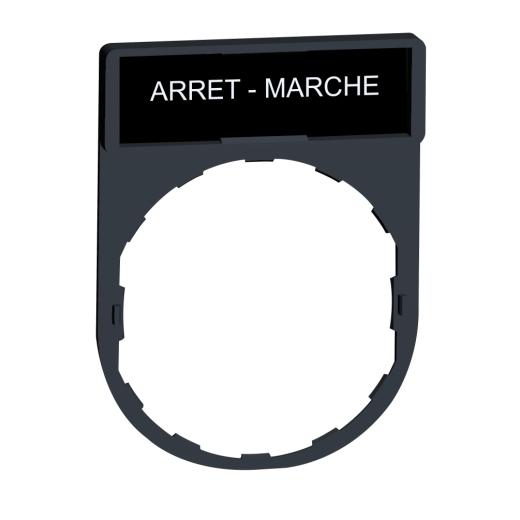 Harmony - porte-étiquette 30x40 + étiquette ’ARRET-MARCHE' 8x27 - blanc/noir